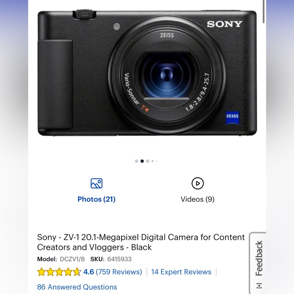 Sony ZV-1 camera